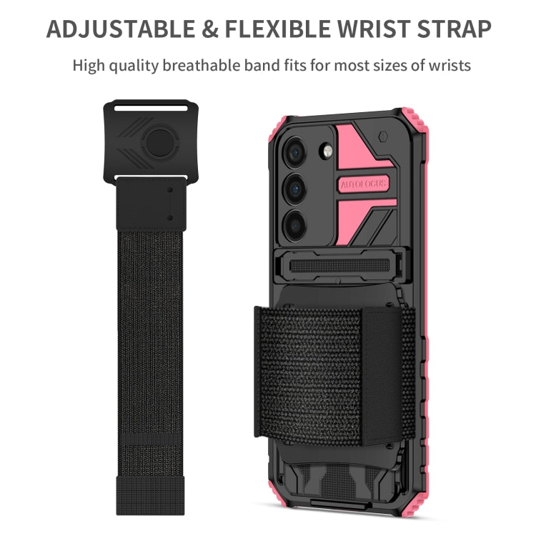 For Samsung Galaxy S23+ 5G Armor Wristband Phone Case(Pink)