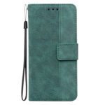 For Samsung Galaxy S23 5G Geometric Embossed Flip Leather Phone Case(Green)