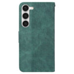 For Samsung Galaxy S23 5G Geometric Embossed Flip Leather Phone Case(Green)