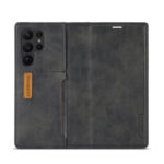 For Samsung Galaxy S23 Ultra 5G LC.IMEEKE LC-001 Series PU + TPU Color Matching Frosted Leather Phone Case(Black)