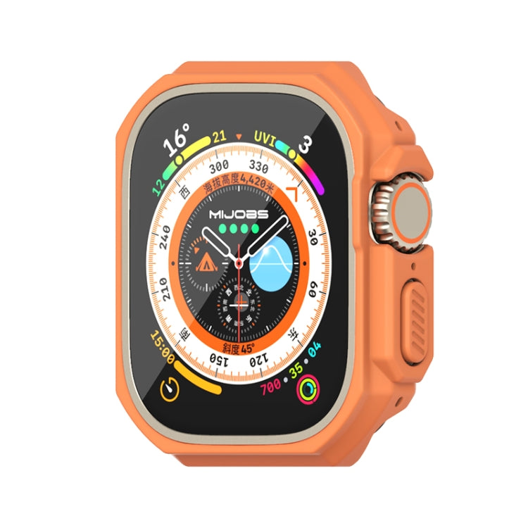 For Apple Watch Ultra 49mm Mijobs Ultra-thin Bezel PC Watch Case(Orange)