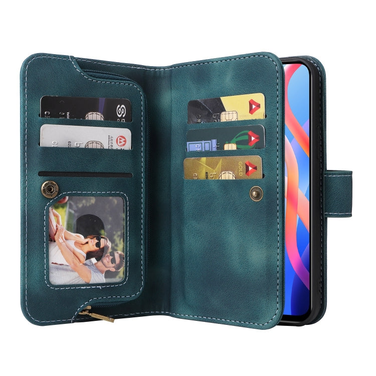 For Xiaomi Redmi Note 11 5G Multifunctional Card Slot Zipper Wallet Leather Phone Case(Blue)