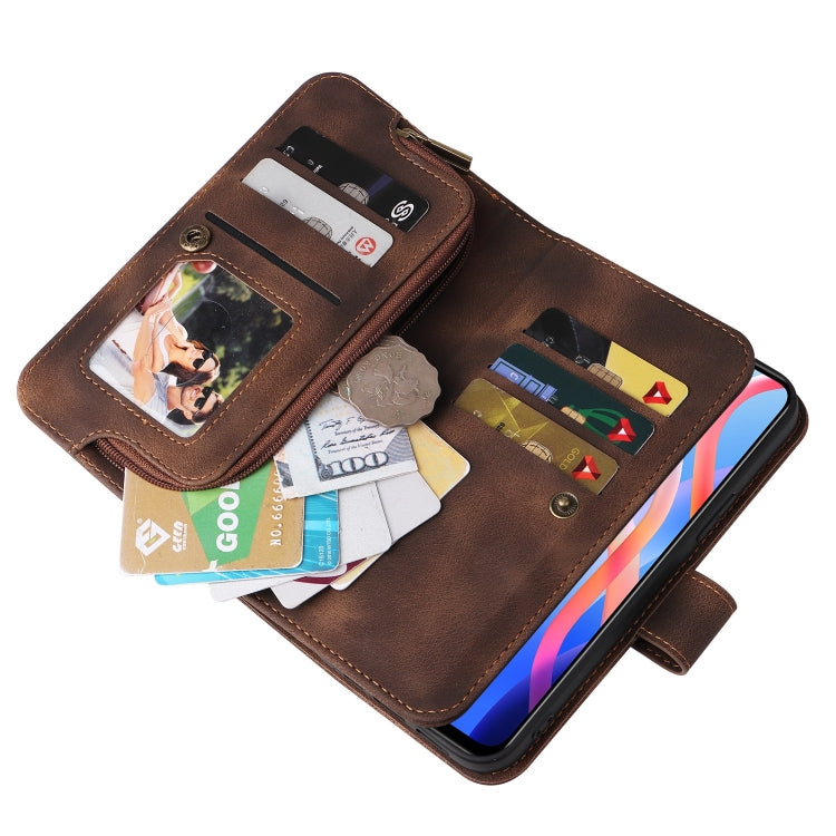 For Xiaomi Redmi Note 11 5G Multifunctional Card Slot Zipper Wallet Leather Phone Case(Brown)