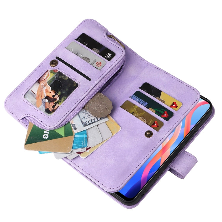 For Xiaomi Redmi Note 11 5G Multifunctional Card Slot Zipper Wallet Leather Phone Case(Purple)