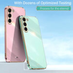 For Samsung Galaxy S23 5G XINLI Straight Edge 6D Electroplate TPU Phone Case(Pink)