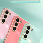 For Samsung Galaxy S23+ 5G XINLI Straight Edge 6D Electroplate TPU Phone Case(Pink)