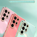 For Samsung Galaxy S22 Ultra 5G XINLI Straight Edge 6D Electroplate TPU Phone Case(Pink)