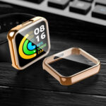 For Xiaomi Redmi Watch 2 TPU Hollow Watch Protective Case with Protective Film(Gold)