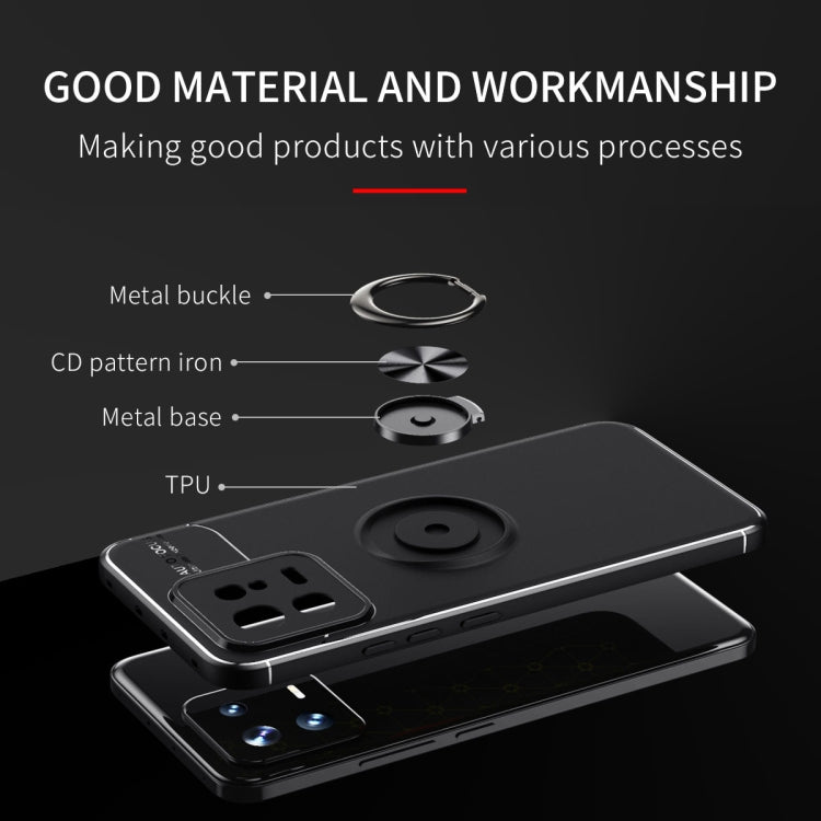 For Xiaomi 13 Metal Ring Holder TPU Phone Case(Black)