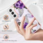 For Samsung Galaxy S23 5G Electroplating IMD TPU Phone Case(Purple Flower)