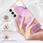 For Samsung Galaxy S23 5G Electroplating Marble Dual-side IMD TPU Phone Case(Purple 001)