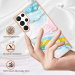 For Samsung Galaxy S23 Ultra 5G Electroplating Marble Dual-side IMD TPU Phone Case(Green 004)