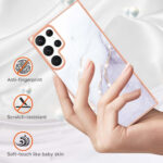 For Samsung Galaxy S23 Ultra 5G Electroplating Marble Dual-side IMD TPU Phone Case(White 006)