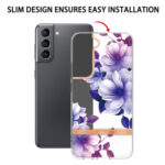 For Samsung Galaxy S23 5G Flowers and Plants Series IMD TPU Phone Case(Purple Begonia)