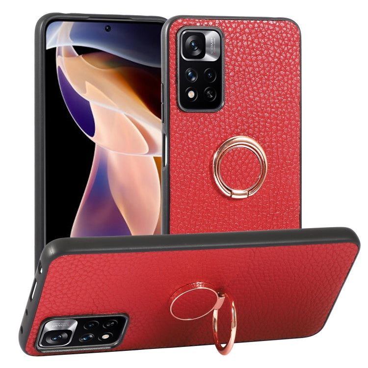 For Xiaomi Redmi Note 11 Pro Global Litchi Texture Magnetic Shockproof Protective Phone Case(Red)