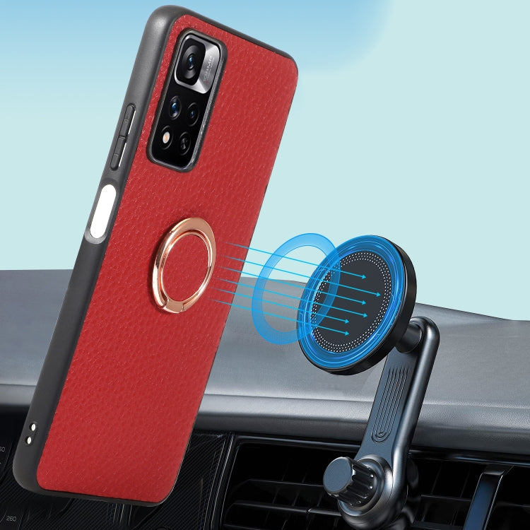 For Xiaomi Redmi Note 11 Pro Global Litchi Texture Magnetic Shockproof Protective Phone Case(Red)