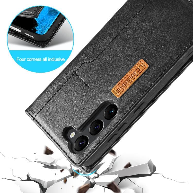 For Samsung Galaxy S23 5G LC.IMEEKE LC-001 Color Matching Frosted Leather Phone Case(Black)