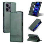 For Xiaomi Redmi Note 12 Pro China / Note 12 Pro+ China AZNS Magnetic Calf Texture Flip Leather Phone Case(Dark Green)