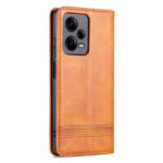 For Xiaomi Redmi Note 12 Pro China / Note 12 Pro+ China AZNS Magnetic Calf Texture Flip Leather Phone Case(Light Brown)