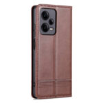 For Xiaomi Redmi Note 12 Pro China / Note 12 Pro+ China AZNS Magnetic Calf Texture Flip Leather Phone Case(Dark Brown)