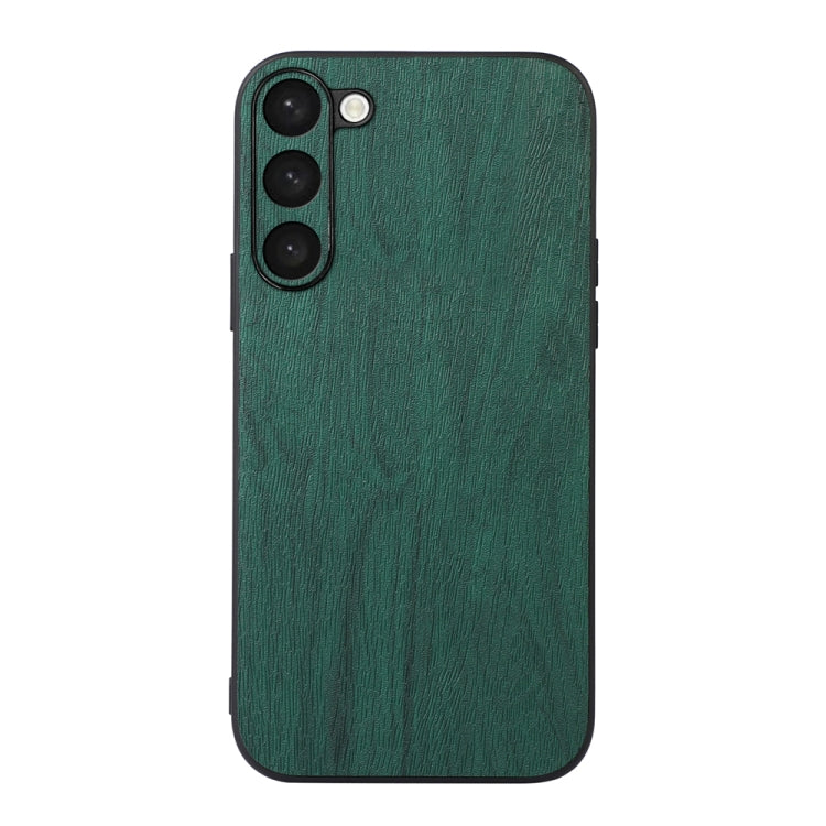 For Samsung Galaxy S23 5G Wood Texture PU Phone Case(Green)