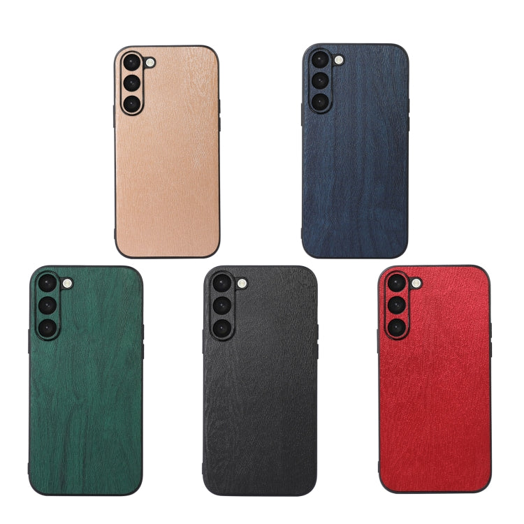 For Samsung Galaxy S23 5G Wood Texture PU Phone Case(Green)