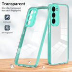 For Samsung Galaxy S23 5G Clear TPU Color PC Frame Phone Case(Light Green)