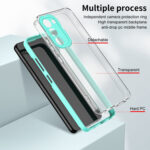 For Samsung Galaxy S23 5G Clear TPU Color PC Frame Phone Case(Light Green)