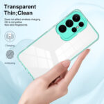 For Samsung Galaxy S23 Ultra 5G Clear TPU Color PC Frame Phone Case(Light Green)