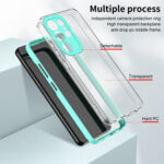 For Samsung Galaxy S23 Ultra 5G Clear TPU Color PC Frame Phone Case(Light Green)