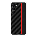 For Samsung Galaxy S23 5G Ultra-thin Carbon Fiber Texture Splicing Phone Case(Red)