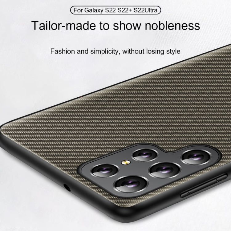 For Samsung Galaxy S23 5G Carbon Fiber Texture Printing Phone Case(Gold)