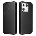 For Xiaomi 13 Pro Global Carbon Fiber Texture Horizontal Flip PU Phone Case(Black)