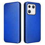 For Xiaomi 13 Pro Global Carbon Fiber Texture Horizontal Flip PU Phone Case(Blue)