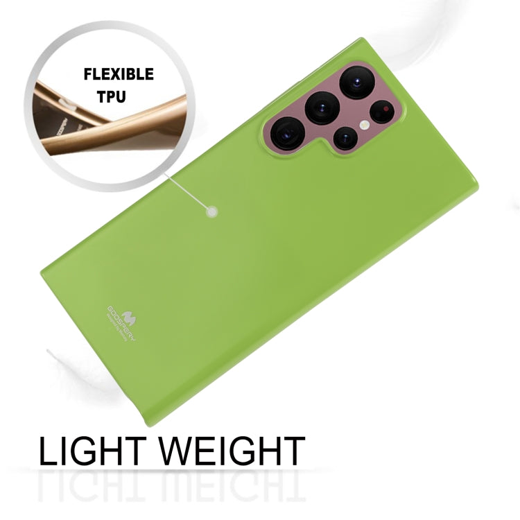 For Samsung Galaxy S23 Ultra 5G GOOSPERY PEARL JELLY Shockproof TPU Phone Case(Fluorescent Green)