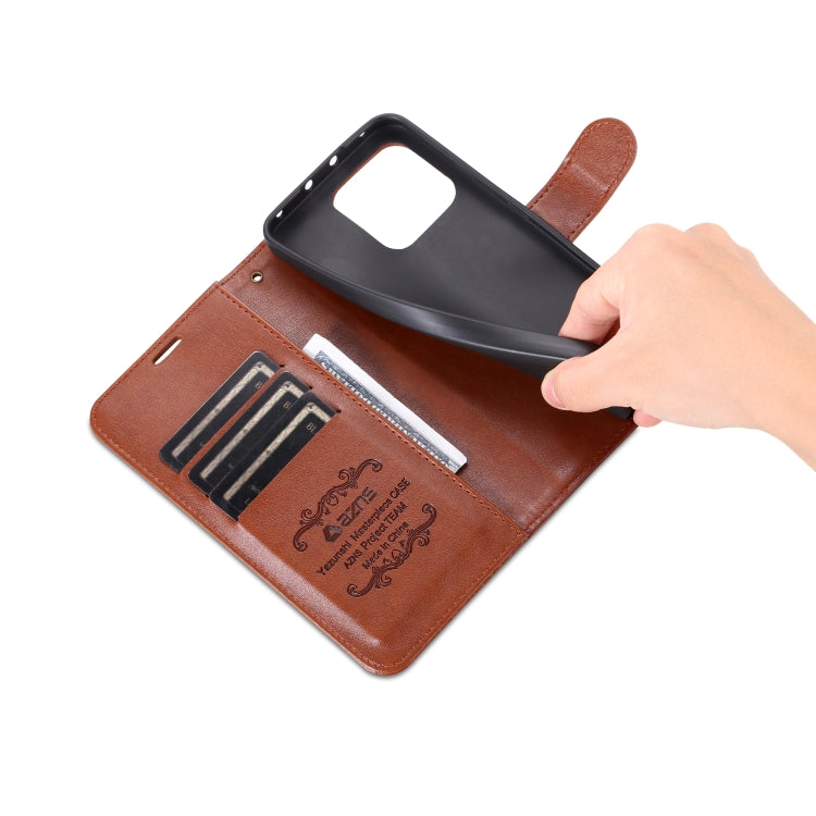 For Xiaomi 13 Pro AZNS Sheepskin Texture Flip Leather Phone Case(Brown)