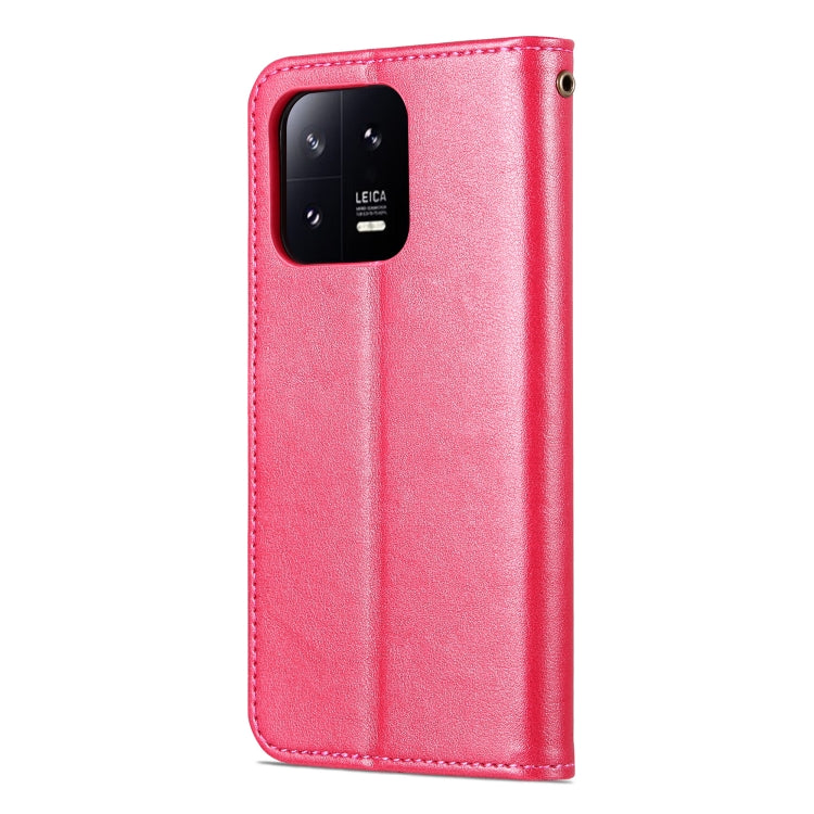 For Xiaomi 13 Pro AZNS Sheepskin Texture Flip Leather Phone Case(Red)