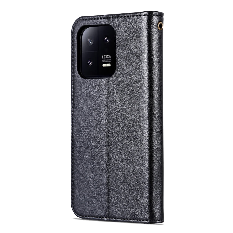 For Xiaomi 13 Pro AZNS Sheepskin Texture Flip Leather Phone Case(Black)