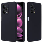 For Xiaomi Redmi Note 12 Pro China Pure Color Liquid Silicone Shockproof Full Coverage Case(Black)