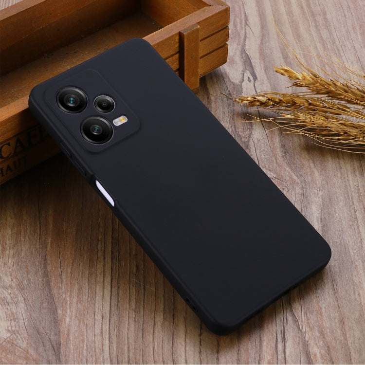 For Xiaomi Redmi Note 12 Pro China Pure Color Liquid Silicone Shockproof Full Coverage Case(Black)