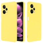 For Xiaomi Redmi Note 12 Pro China Pure Color Liquid Silicone Shockproof Full Coverage Case(Yellow)