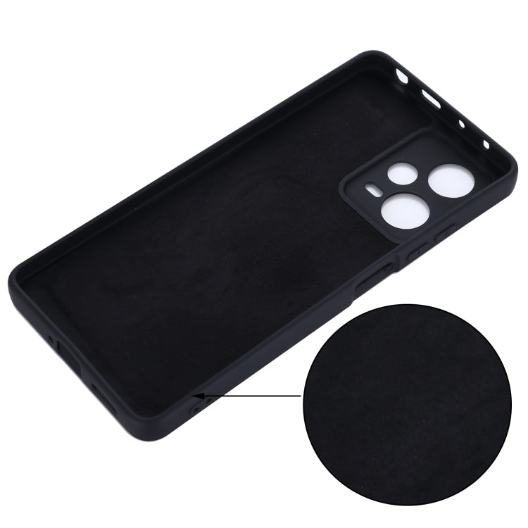 For Xiaomi Redmi Note 12 Pro+ China Pure Color Liquid Silicone Shockproof Full Coverage Case(Black)