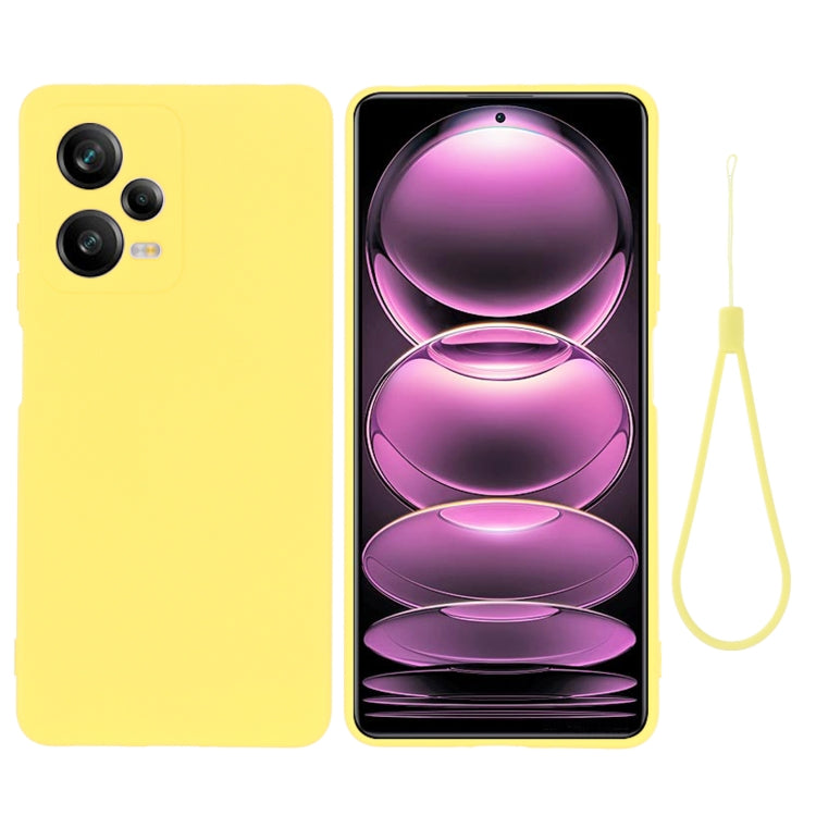 For Xiaomi Redmi Note 12 Pro+ China Pure Color Liquid Silicone Shockproof Full Coverage Case(Yellow)