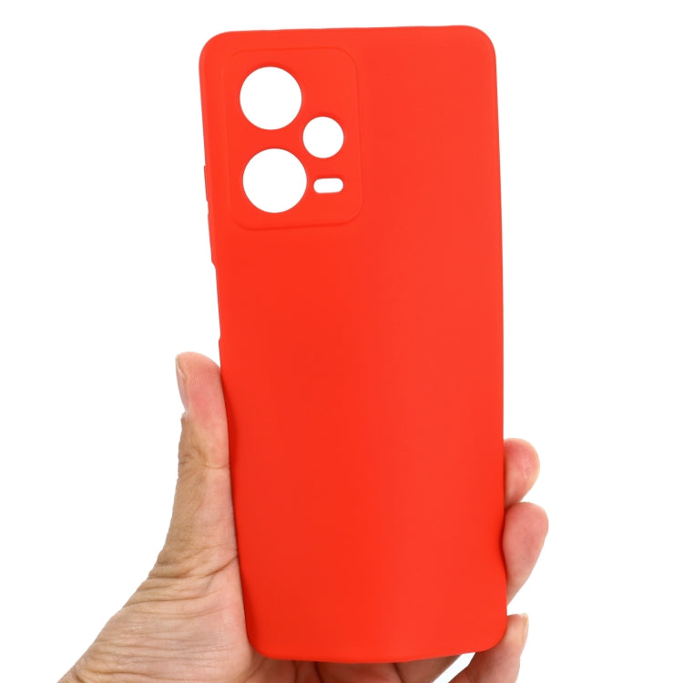 For Xiaomi Redmi Note 12 Pro+ China Pure Color Liquid Silicone Shockproof Full Coverage Case(Red)