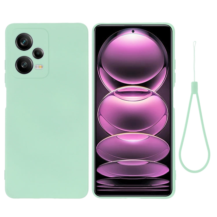 For Xiaomi Redmi Note 12 Pro+ China Pure Color Liquid Silicone Shockproof Full Coverage Case(Green)