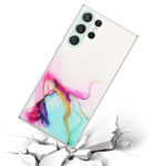 For Samsung Galaxy S23 Ultra 5G Hollow Marble Pattern TPU Precise Hole Phone Protective Case(Green)