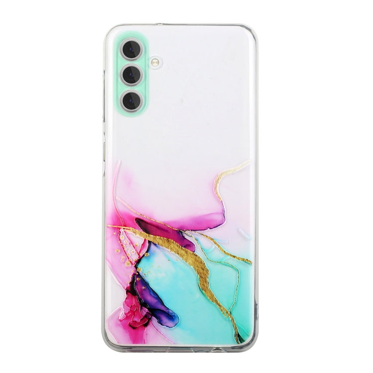 For Samsung Galaxy S23+ 5G Hollow Marble Pattern TPU Precise Hole Phone Protective Case(Green)