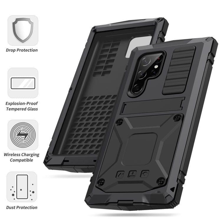 For Samsung Galaxy S23 Ultra 5G R-JUST Waterproof Dustproof Shockproof Phone Case(Black)