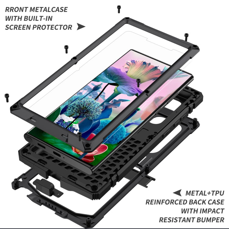 For Samsung Galaxy S23 Ultra 5G R-JUST Waterproof Dustproof Shockproof Phone Case(Black)