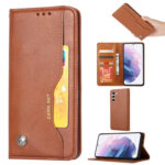 For Samsung Galaxy S23 5G Knead Skin Texture Horizontal Flip Leather Phone Case(Brown)